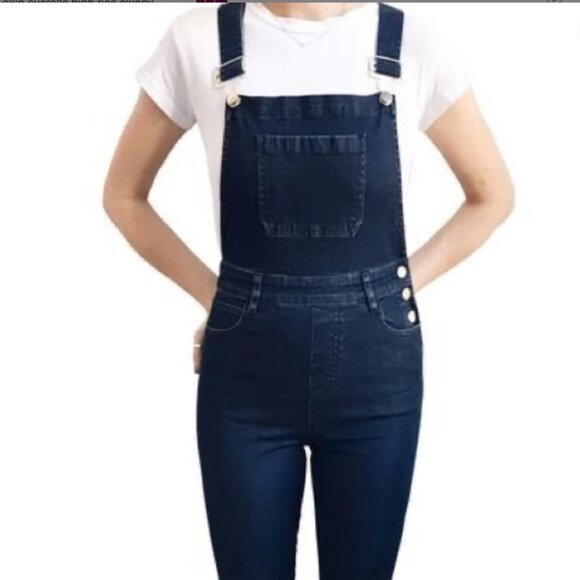 Second Skin | High Rise Skinny Overalls - S - Picture 2 of 11